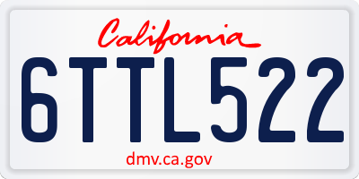 CA license plate 6TTL522