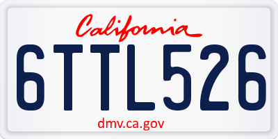 CA license plate 6TTL526