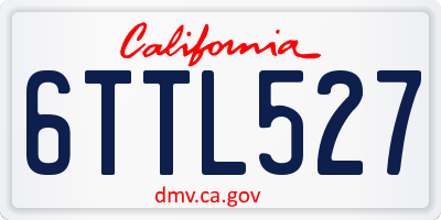 CA license plate 6TTL527