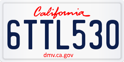 CA license plate 6TTL530