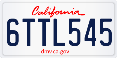 CA license plate 6TTL545