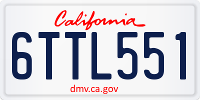 CA license plate 6TTL551