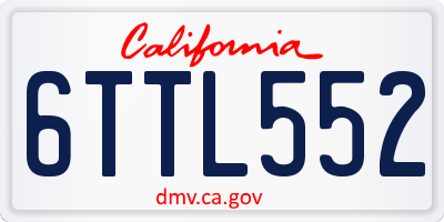 CA license plate 6TTL552