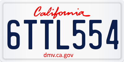 CA license plate 6TTL554