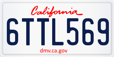 CA license plate 6TTL569