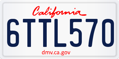 CA license plate 6TTL570