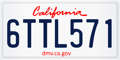 CA license plate 6TTL571