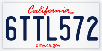 CA license plate 6TTL572