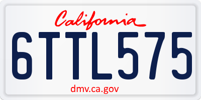 CA license plate 6TTL575