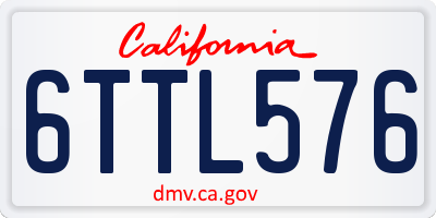 CA license plate 6TTL576