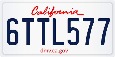 CA license plate 6TTL577