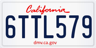 CA license plate 6TTL579