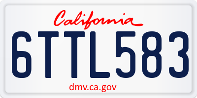 CA license plate 6TTL583