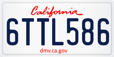 CA license plate 6TTL586