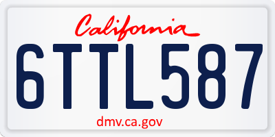 CA license plate 6TTL587
