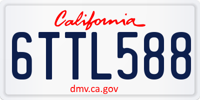 CA license plate 6TTL588