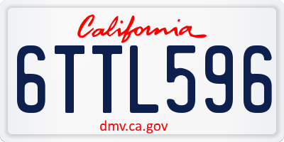 CA license plate 6TTL596