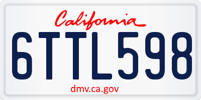 CA license plate 6TTL598