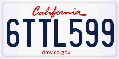 CA license plate 6TTL599