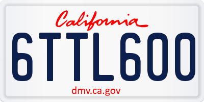 CA license plate 6TTL600