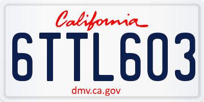 CA license plate 6TTL603