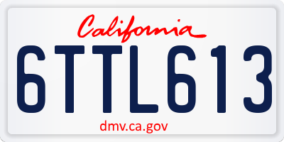 CA license plate 6TTL613