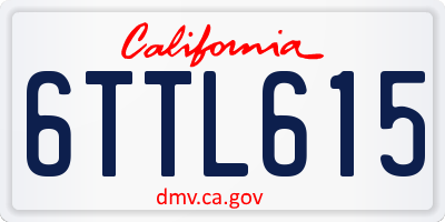 CA license plate 6TTL615