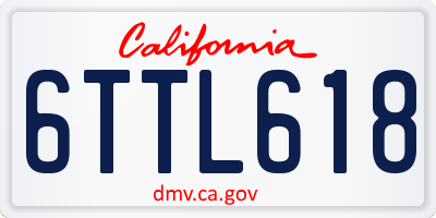 CA license plate 6TTL618