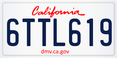 CA license plate 6TTL619