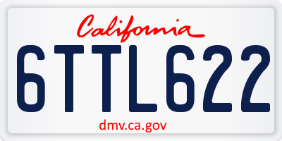 CA license plate 6TTL622