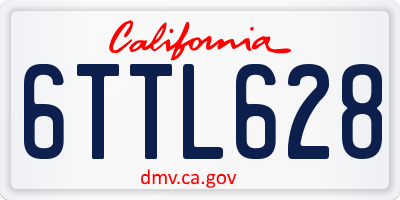 CA license plate 6TTL628