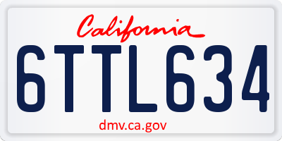 CA license plate 6TTL634