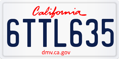 CA license plate 6TTL635