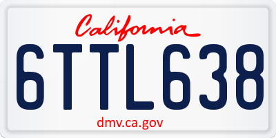 CA license plate 6TTL638