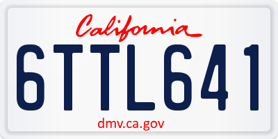 CA license plate 6TTL641