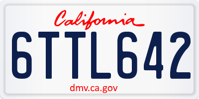 CA license plate 6TTL642