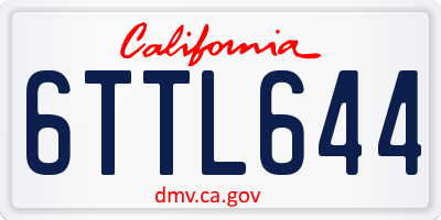 CA license plate 6TTL644
