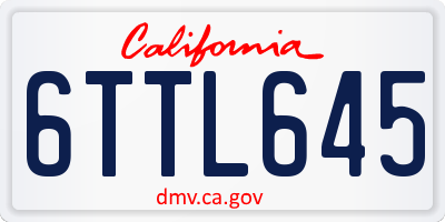 CA license plate 6TTL645