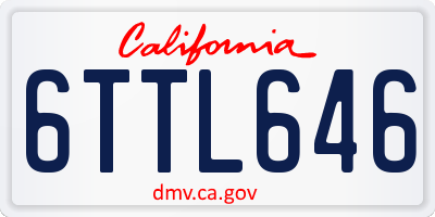 CA license plate 6TTL646