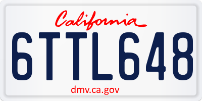 CA license plate 6TTL648