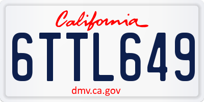 CA license plate 6TTL649