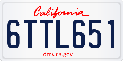 CA license plate 6TTL651
