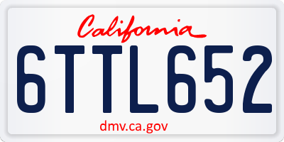 CA license plate 6TTL652