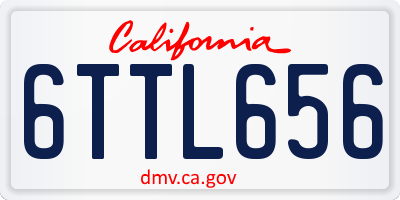 CA license plate 6TTL656