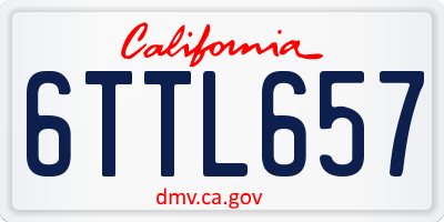 CA license plate 6TTL657