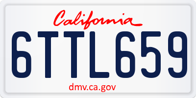 CA license plate 6TTL659