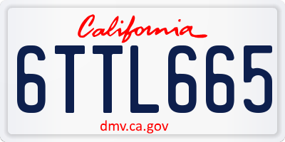 CA license plate 6TTL665