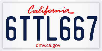 CA license plate 6TTL667