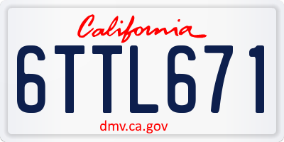 CA license plate 6TTL671