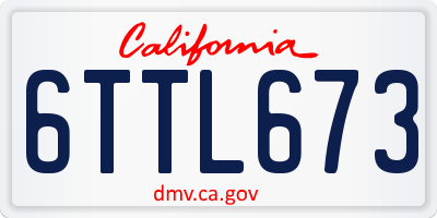 CA license plate 6TTL673